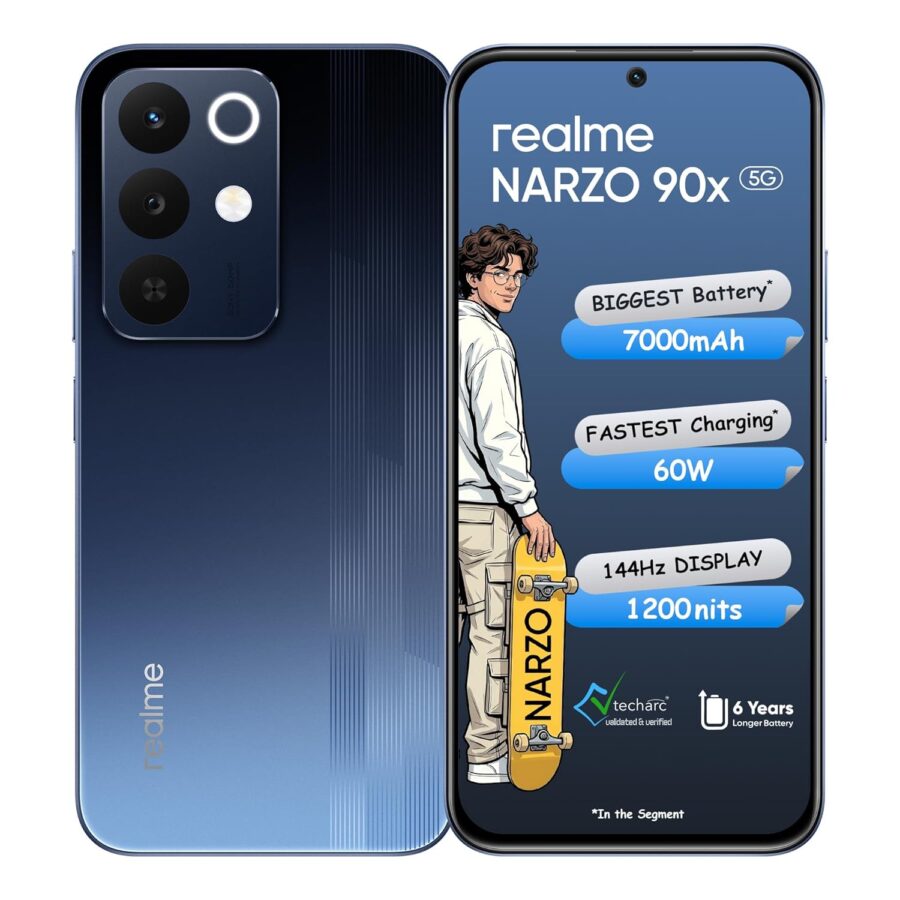 realme narzo 90x 5g (nitro blue,6gb+128gb)