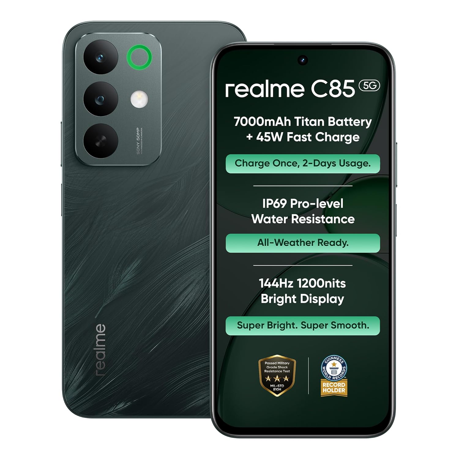 realme c85 5g (peacock green)