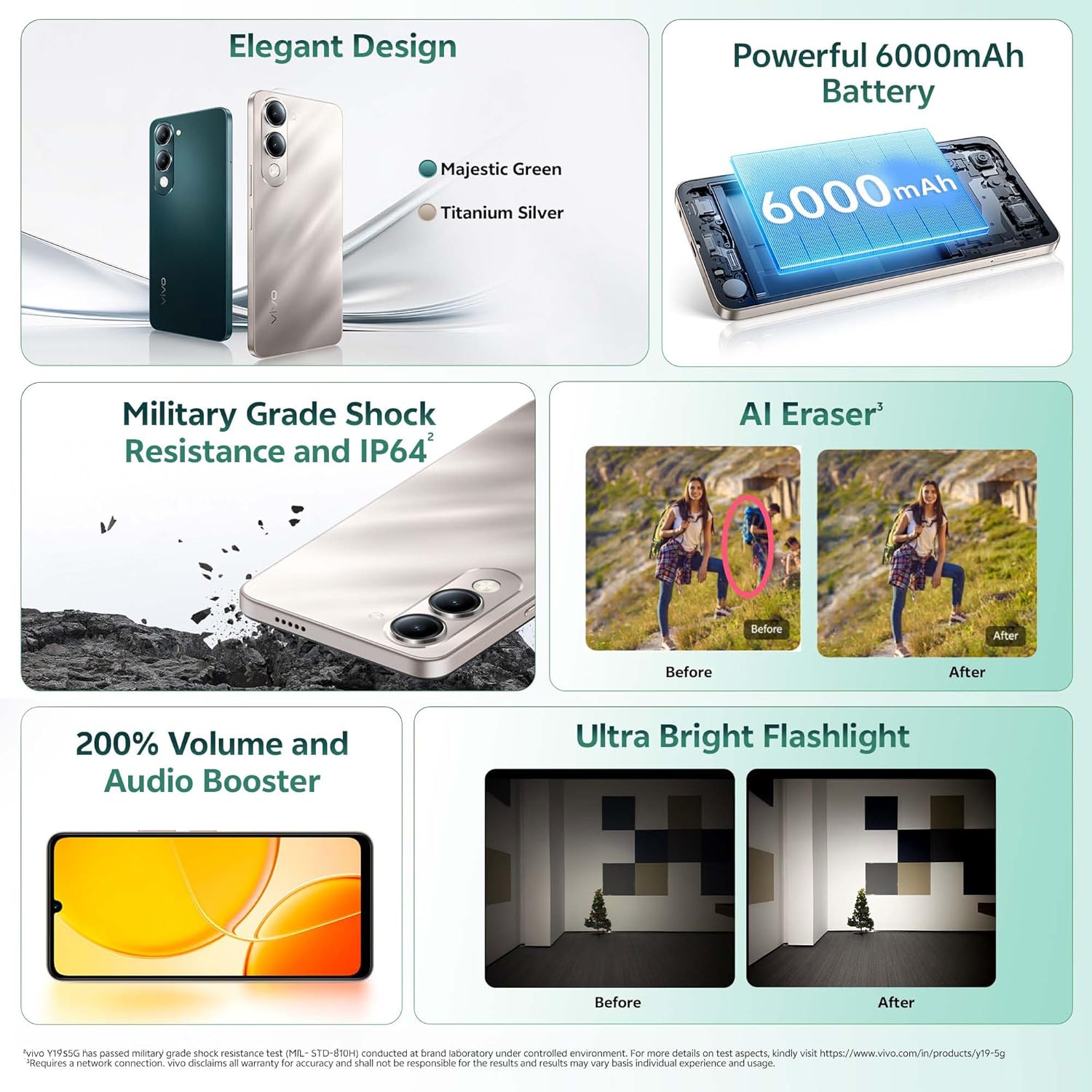 vivo y19s 5g (titanium silver)